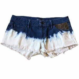 Guess Tie Dye Embellished Jean  Fringe Shorts Size 26
